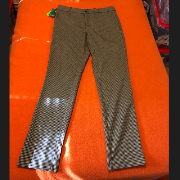 Brown plaid check Stockholm slim fit eco-friendly pants NWT - Picture 2 of 9